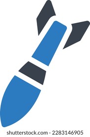 ilustración vectorial de misil en un fondo transparente.Símbolos de calidad premium.Iconos vectoriales de glifos para diseño de concepto y gráfico.