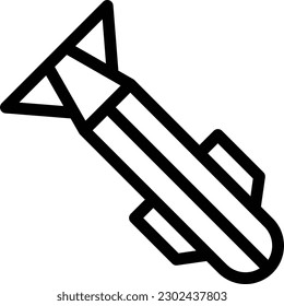 ilustración de misil Vector en un fondo transparente. Símbolos de calidad superior. Iconos vectoriales de línea delgada para el diseño de conceptos y gráficos. 
