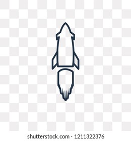 Missile vector outline icon isolated on transparent background, high quality linear Missile transparency concept can be used web and mobile