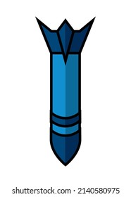 icono azul del arma de guerra de misiles