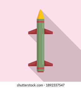 Missile weapon icon. Flat illustration of missile weapon vector icon for web design