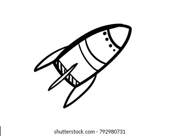 missiles doodle icon vector 