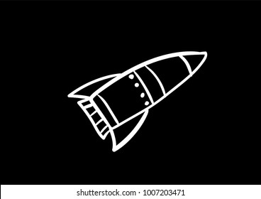 missiles rocket doodle flatblack vector