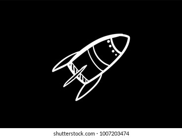 missiles rocket doodle flatblack vector