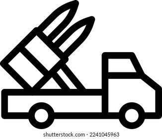 Ilustración de misiles Vector sobre un fondo transparente. Símbolos de calidad superior. Iconos vectoriales de línea delgada para el diseño de conceptos y gráficos.