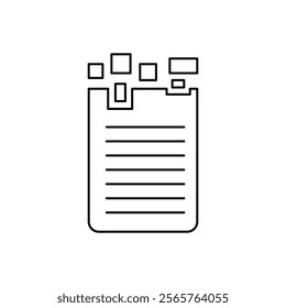 Missing data pattern icon line art vector