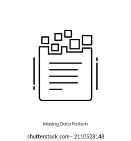 Missing Data Pattern Icon. Outline Style Icon Design Isolated On White Background