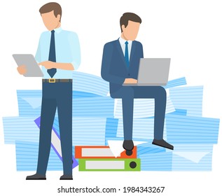 Missing deadline, bad time management. Work in high stress conditions and under hard boss pressure. Scene of tired, nervous, stressed people clutches head at work, many tasks. Deadline metaphors