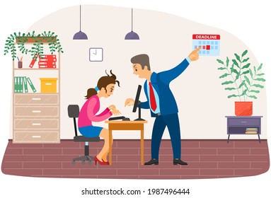 Missing deadline, bad time management. Work in high stress conditions and under hard boss pressure. Scene of tired, nervous, stressed people clutches head at work, many tasks. Deadline metaphors