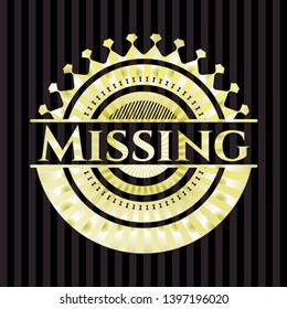 Missing gold badge or emblem. Vector Illustration. Detailed.