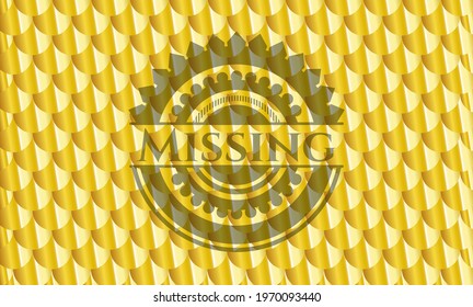 Missing golden badge. Scales pattern. Vector Illustration. Detailed. 