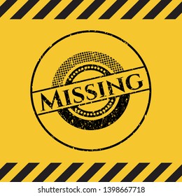 Missing Grunge Warning Sign Emblem Vector Stock Vector (royalty Free 