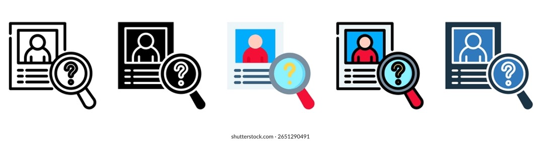 Missing Icon Multiple Style Vector Illustration