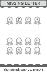 Fehlender Brief mit Prämienmedaille. Arbeitsblatt für Kinder