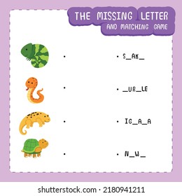 The missing letter and matching game