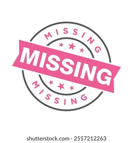 Missing Letter Rubber Stamp Vector Template