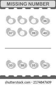 Missing number with Art Palette. Worksheet for kids
