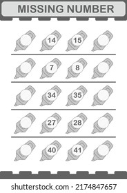 Missing number with Marker. Worksheet for kids