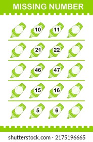 Missing number with Marker. Worksheet for kids