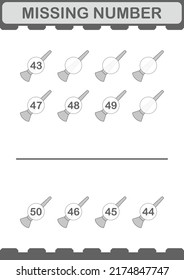 Missing number with Paintbrush. Worksheet for kids