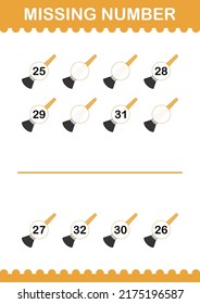 Missing number with Paintbrush. Worksheet for kids