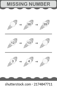 Missing number with Pen. Worksheet for kids