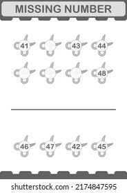 Missing number with Scissor. Worksheet for kids