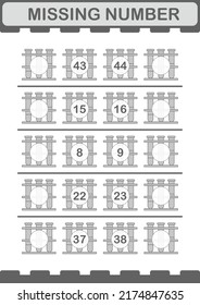 Missing number with Test Tube. Worksheet for kids