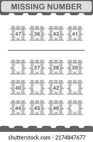 Missing number with Test Tube. Worksheet for kids