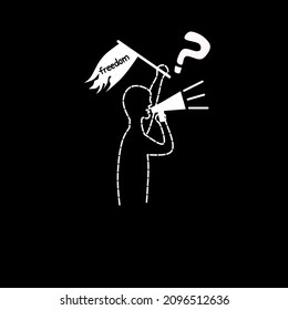 missing people illustration, disappearance of people,freedom