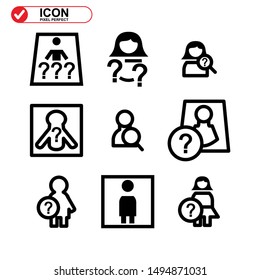 missing person icon isolated sign symbol vector illustration - Collection of high quality black style vector icons
