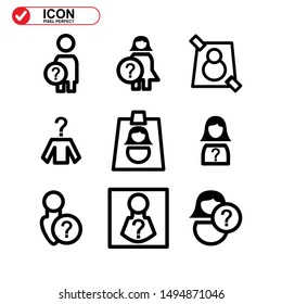 missing person icon isolated sign symbol vector illustration - Collection of high quality black style vector icons
