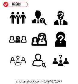 Missing Person Icon Isolated Sign Symbol Vector Illustration - Collection Of High Quality Black Style Vector Icons
