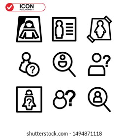 missing person icon isolated sign symbol vector illustration - Collection of high quality black style vector icons
