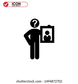 missing person icon isolated sign symbol vector illustration - high quality black style vector icons
