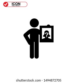 missing person icon isolated sign symbol vector illustration - high quality black style vector icons
