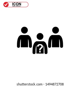 missing person icon isolated sign symbol vector illustration - high quality black style vector icons
