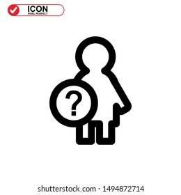 missing person icon isolated sign symbol vector illustration - high quality black style vector icons
