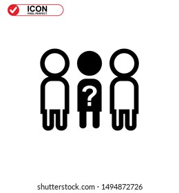 missing person icon isolated sign symbol vector illustration - high quality black style vector icons
