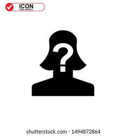 missing person icon isolated sign symbol vector illustration - high quality black style vector icons
