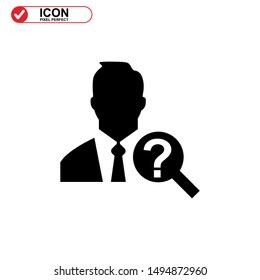 missing person icon isolated sign symbol vector illustration - high quality black style vector icons
