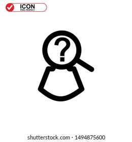 missing person icon isolated sign symbol vector illustration - high quality black style vector icons
