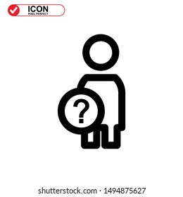 missing person icon isolated sign symbol vector illustration - high quality black style vector icons
