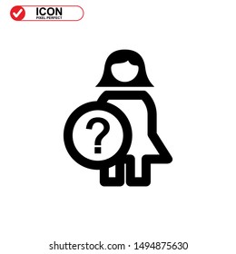 missing person icon isolated sign symbol vector illustration - high quality black style vector icons

