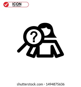 missing person icon isolated sign symbol vector illustration - high quality black style vector icons
