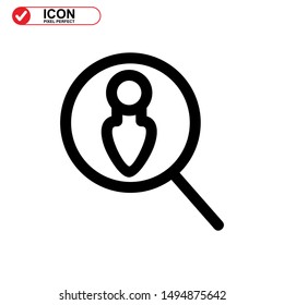 missing person icon isolated sign symbol vector illustration - high quality black style vector icons
