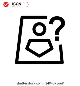 missing person icon isolated sign symbol vector illustration - high quality black style vector icons
