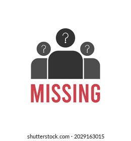 Missing Person Icon. Vector Illustration Of A Sign Symbol. Isolated On A White Background.