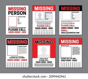 Missing Person Page Template Set