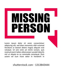 Missing Person Sign,label. Missing Person Speech Bubble.missing Person  Tag Sign,banner